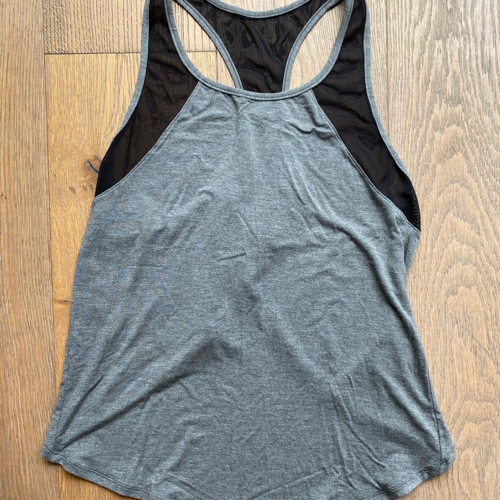BLOCH athletic tank top. grey and black.